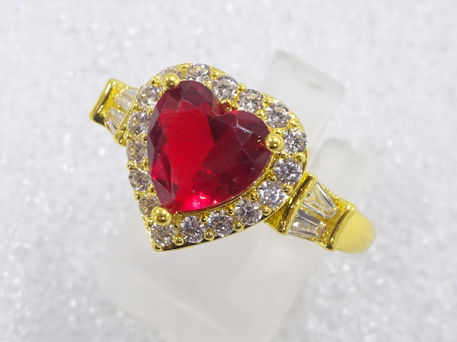 JAPANESE KIMONO / ANTIQUE COLORED STONE RING (SIZE 21)